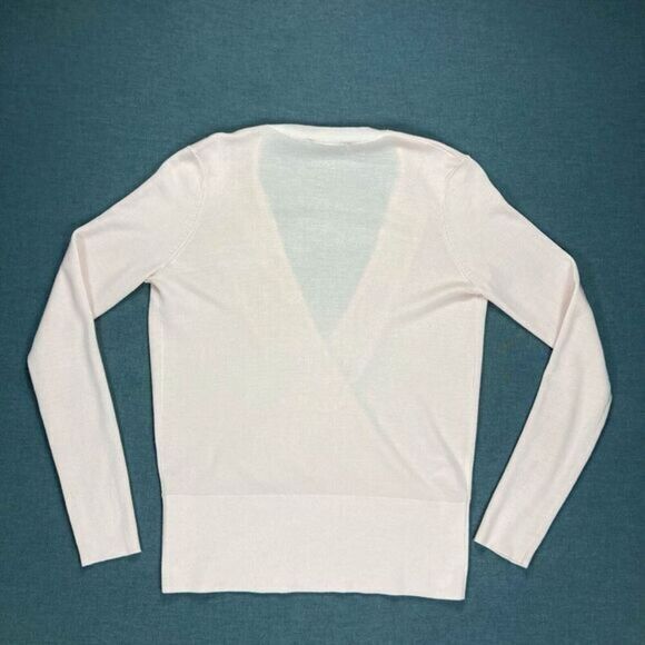 Ann Taylor Faux Wrap Wool Sweater Women S Stretch Knit Casual Minimalist Modest - Picture 5 of 16